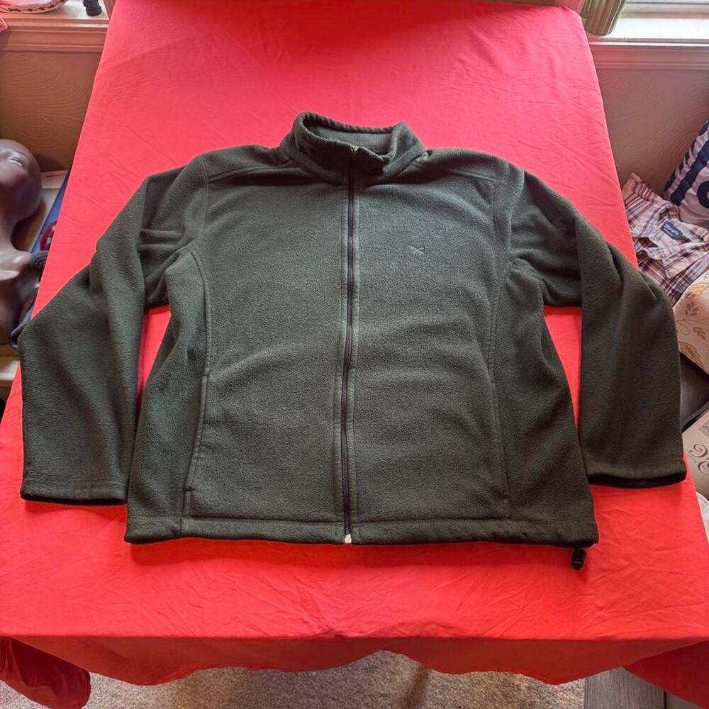 Vintage Eddie Bauer Green polyester fleece jacket/sweater- Size Mens L